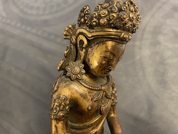 A Chinese gilt bronze figure of Buddha Amitayus, Qianlong, dated 1770